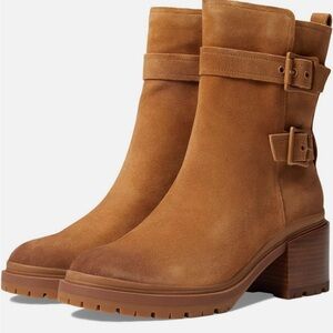 NWT Naturalizer Tan Suede Ankle Boots with Block Heel